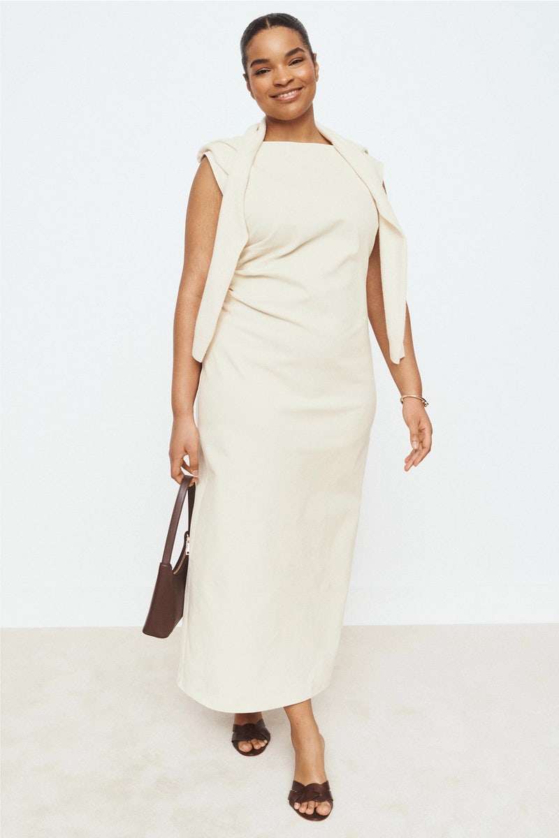 sage smocked midi dress Trendy Stripe Smocked Midi Dress | Women's Dress