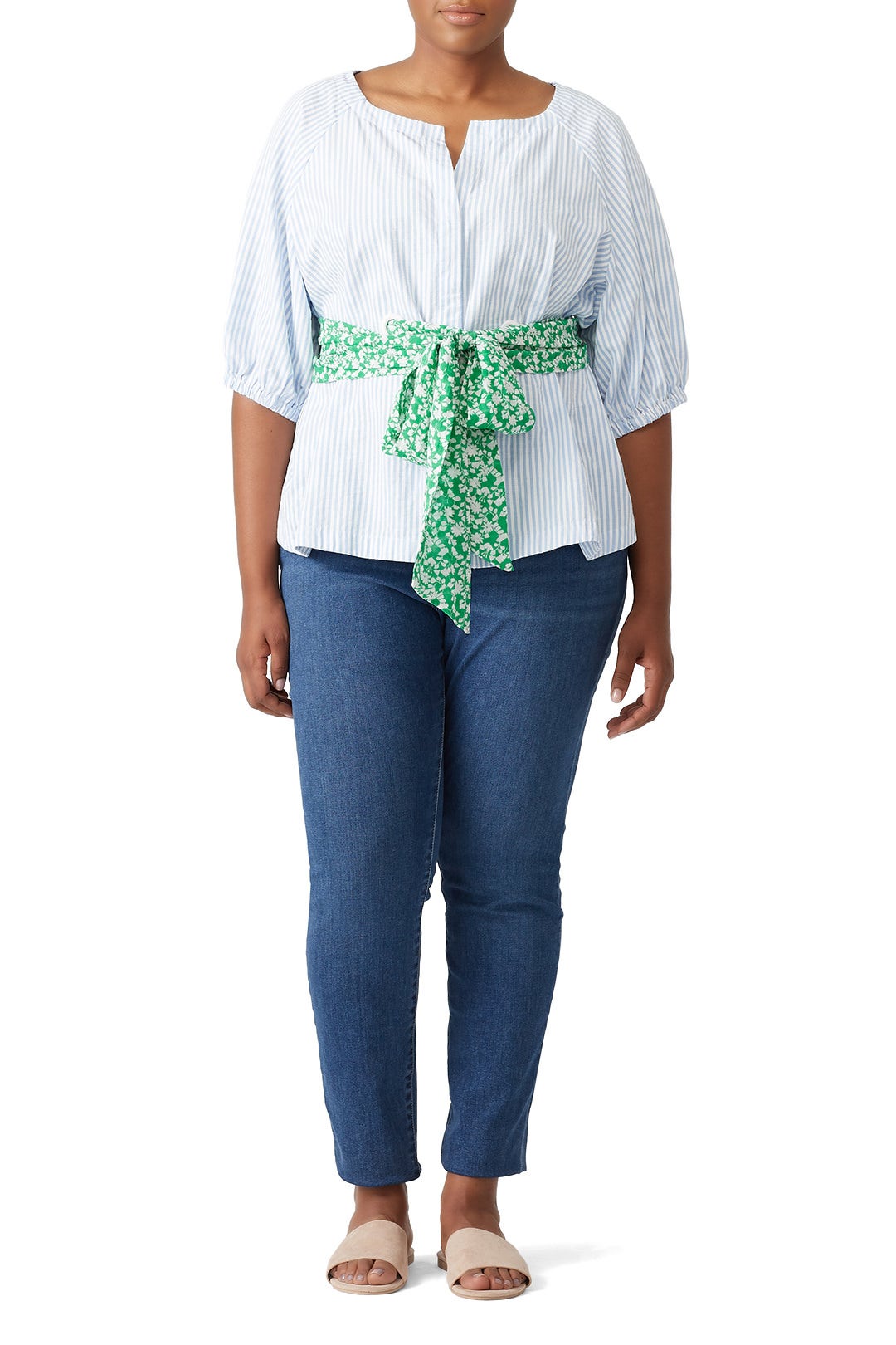 Menswear Stripe Suma Top by Tanya Taylor 4