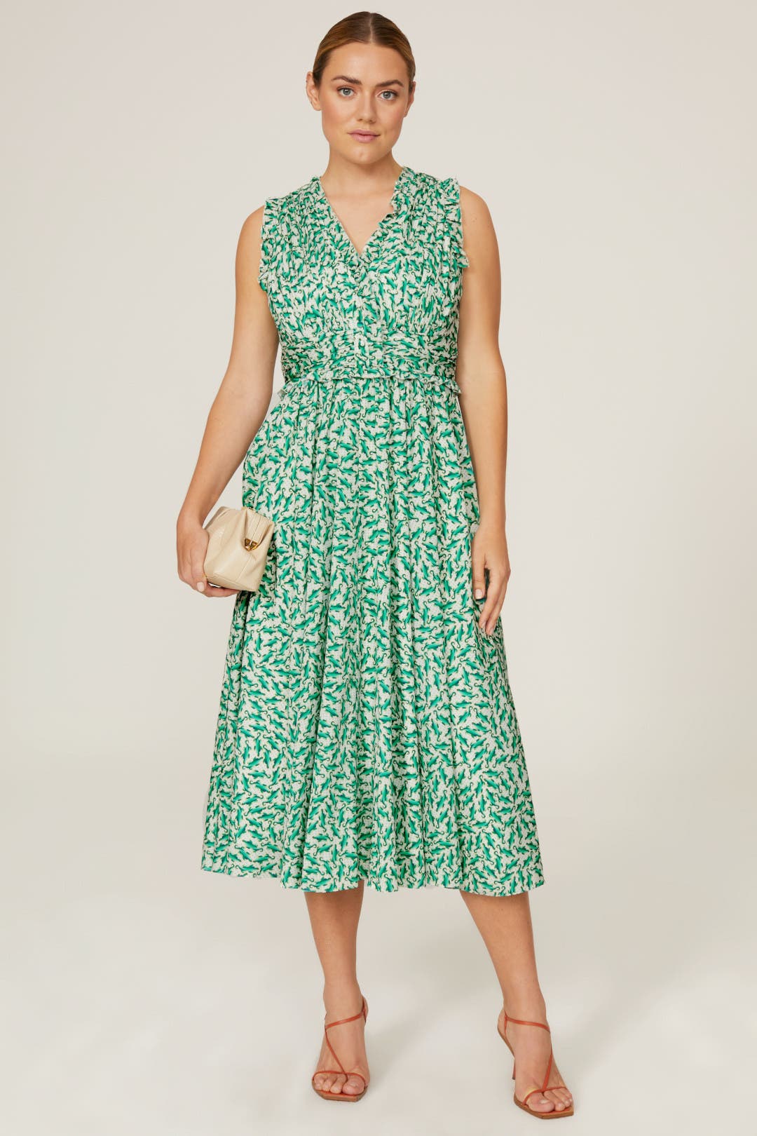 Ruffled Fit and Flare Dress by Badgley Mischka | Rent the Runway