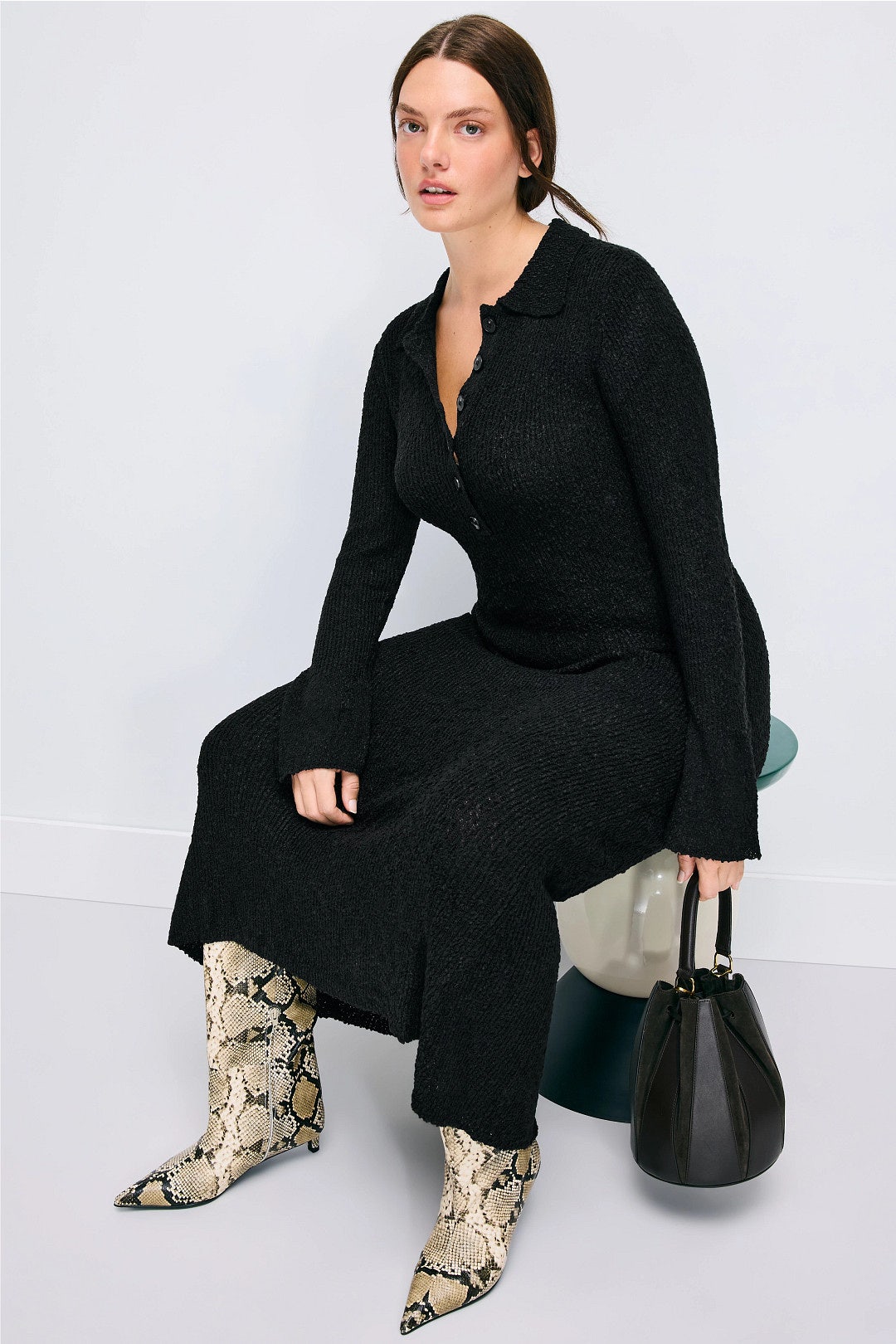 Unbound Knit Shirt Dress by THIRD FORM 5