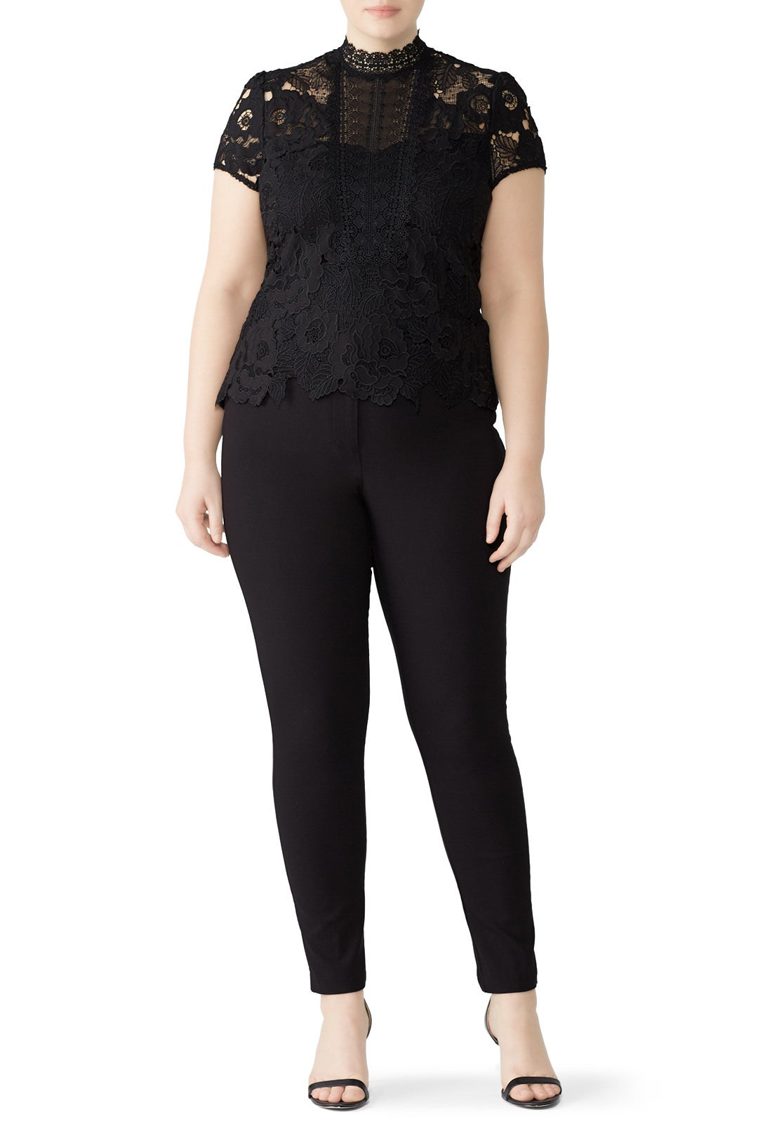 Black Lace Flower Top by Nanette Lepore 4