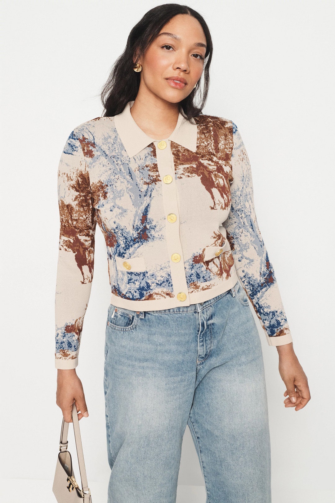 Osiris Jacquard Collared Cardigan by L'agence 5