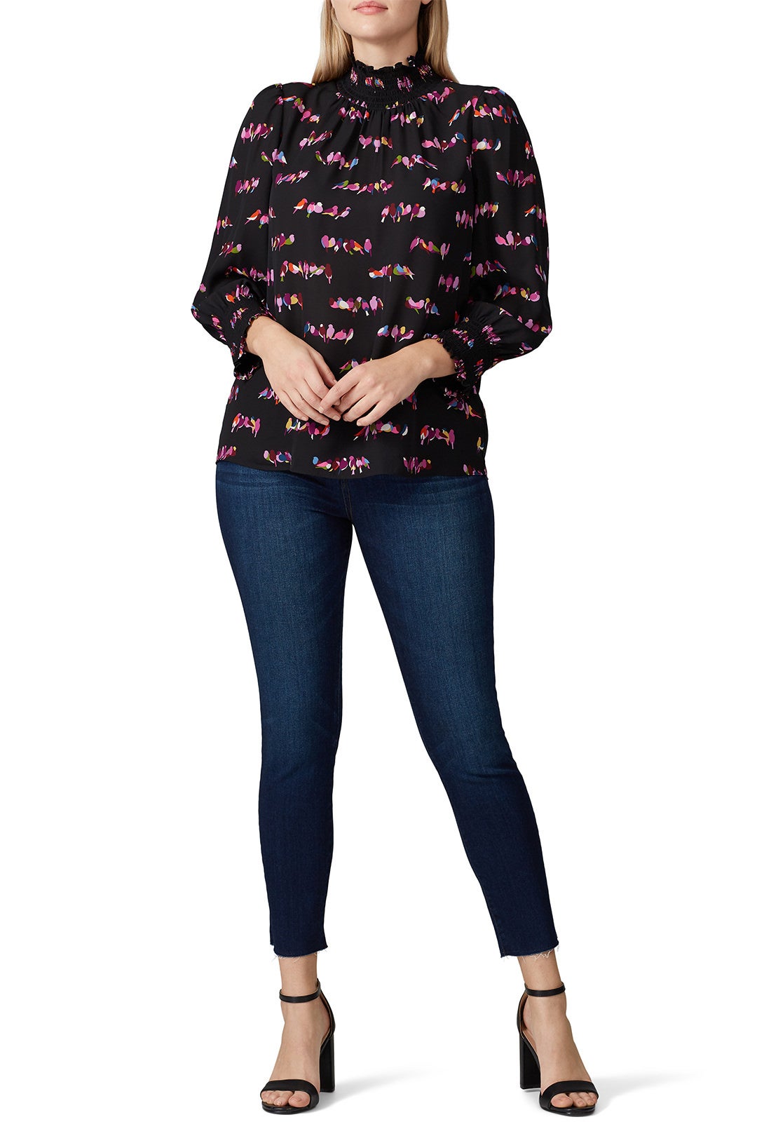 Love Birds Smocked Neck Blouse by kate spade new york 5