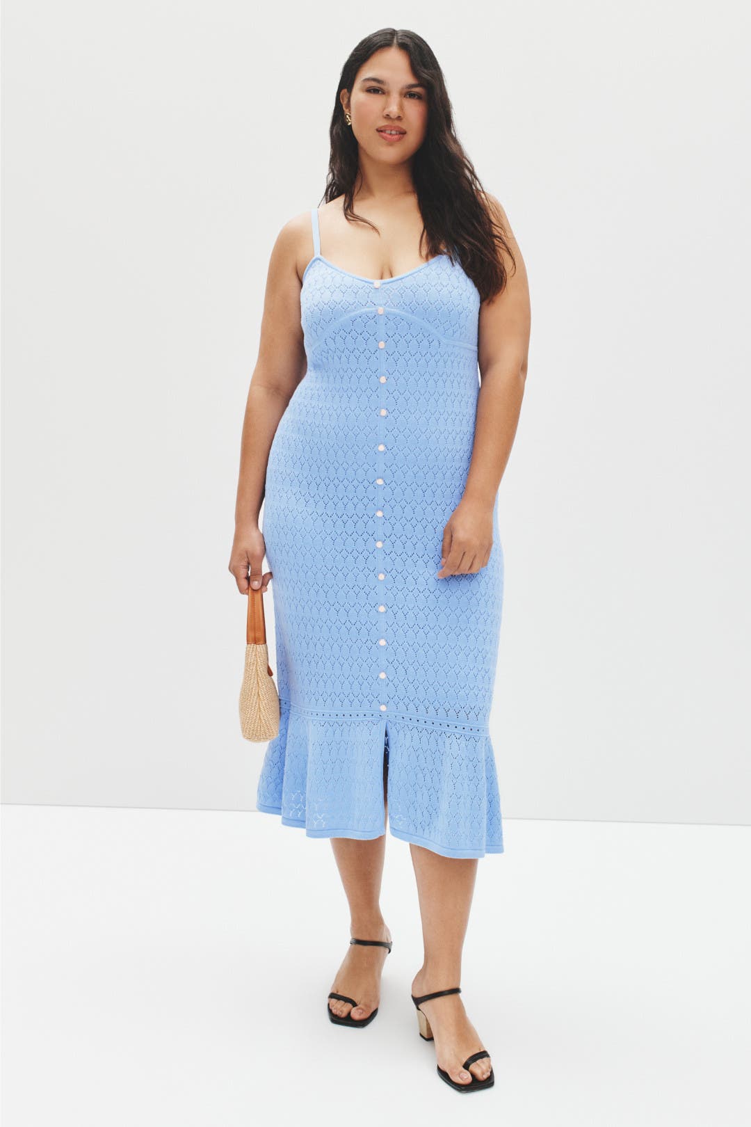 Crochet Flare Midi Dress by Derek Lam 10 Crosby x RTR | Rent