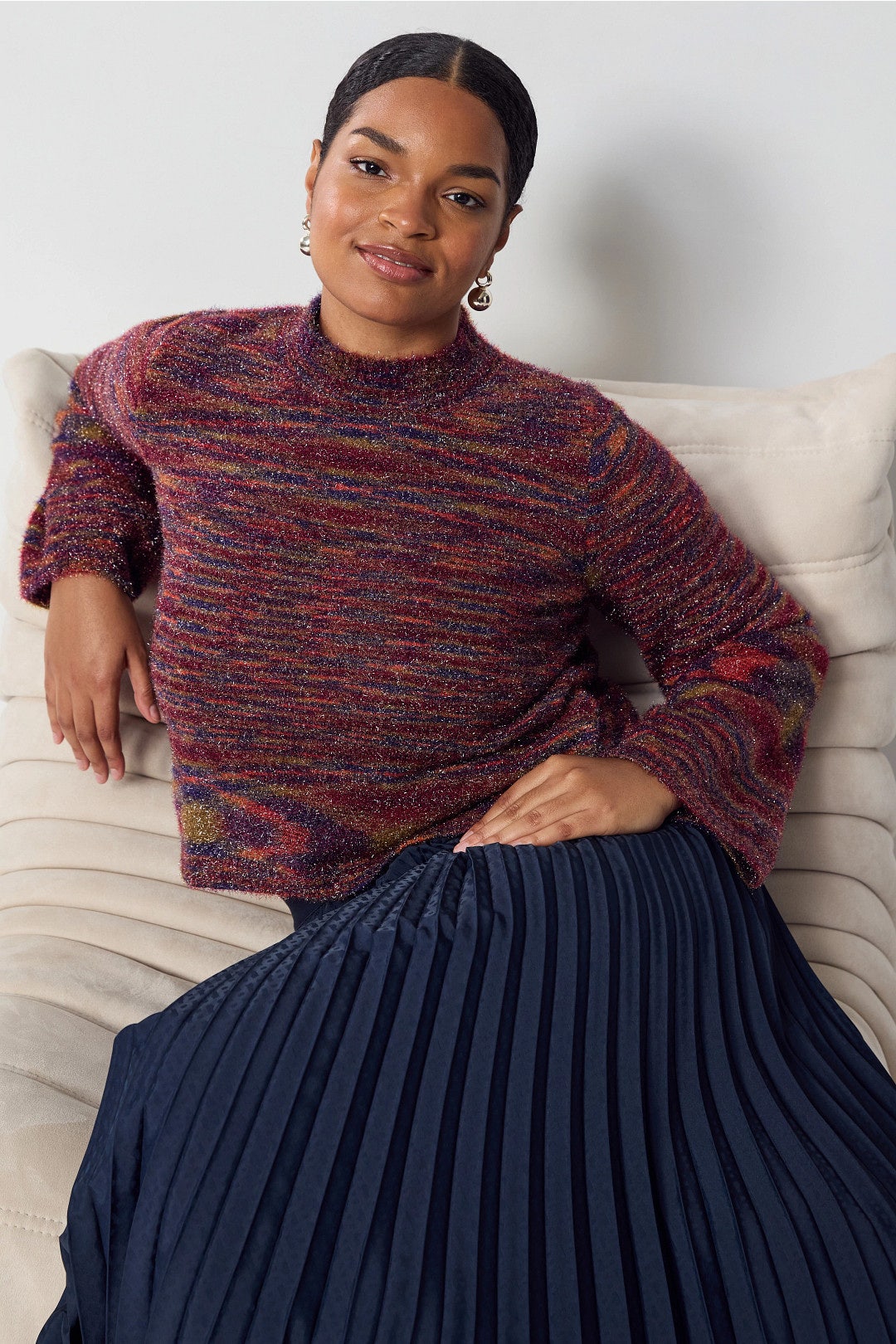 Space Dye Sparkly Peep Sweater by SIMONMILLER 5