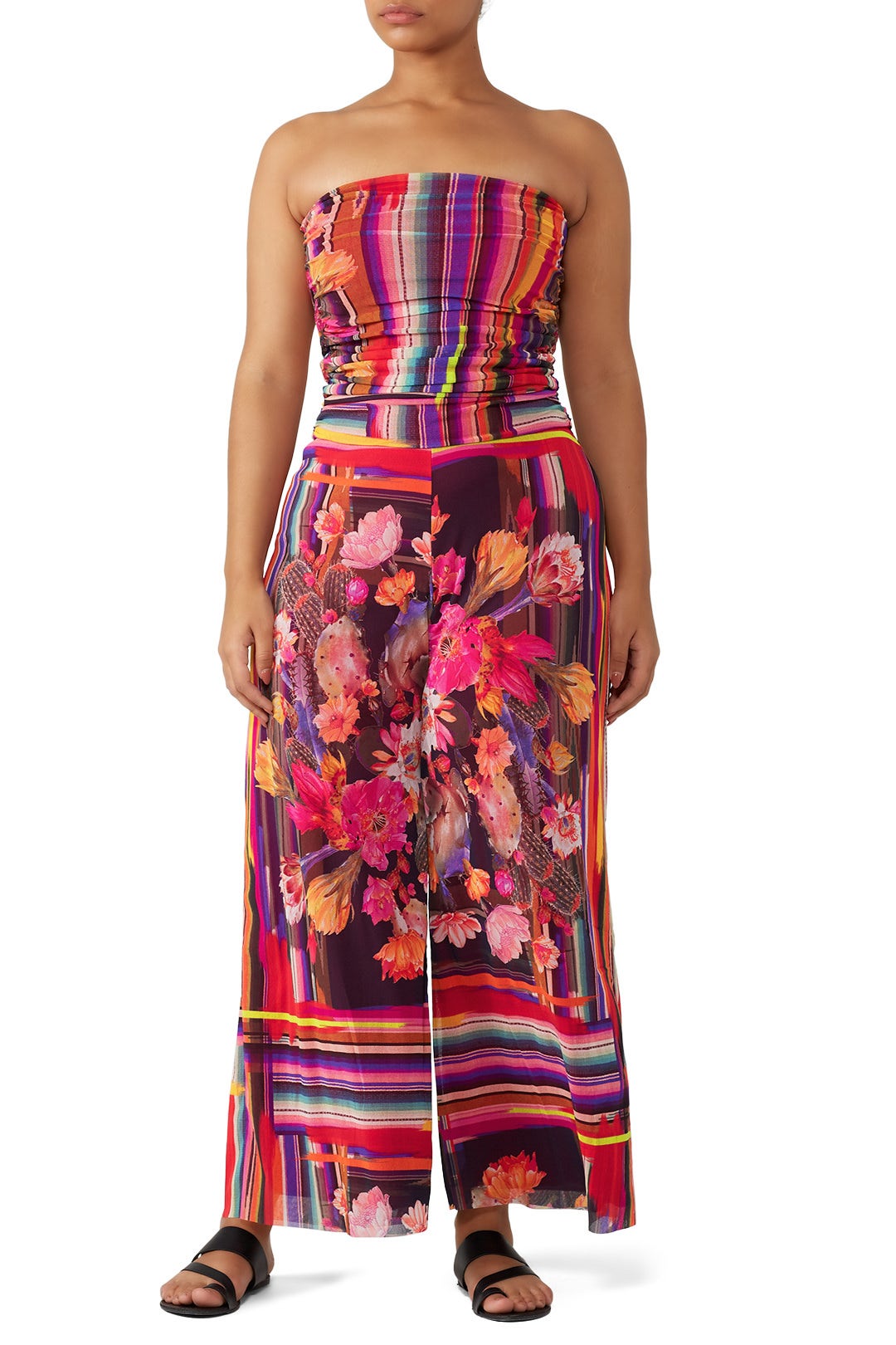 Cactus Strapless Wide Leg Jumpsuit by Fuzzi 4