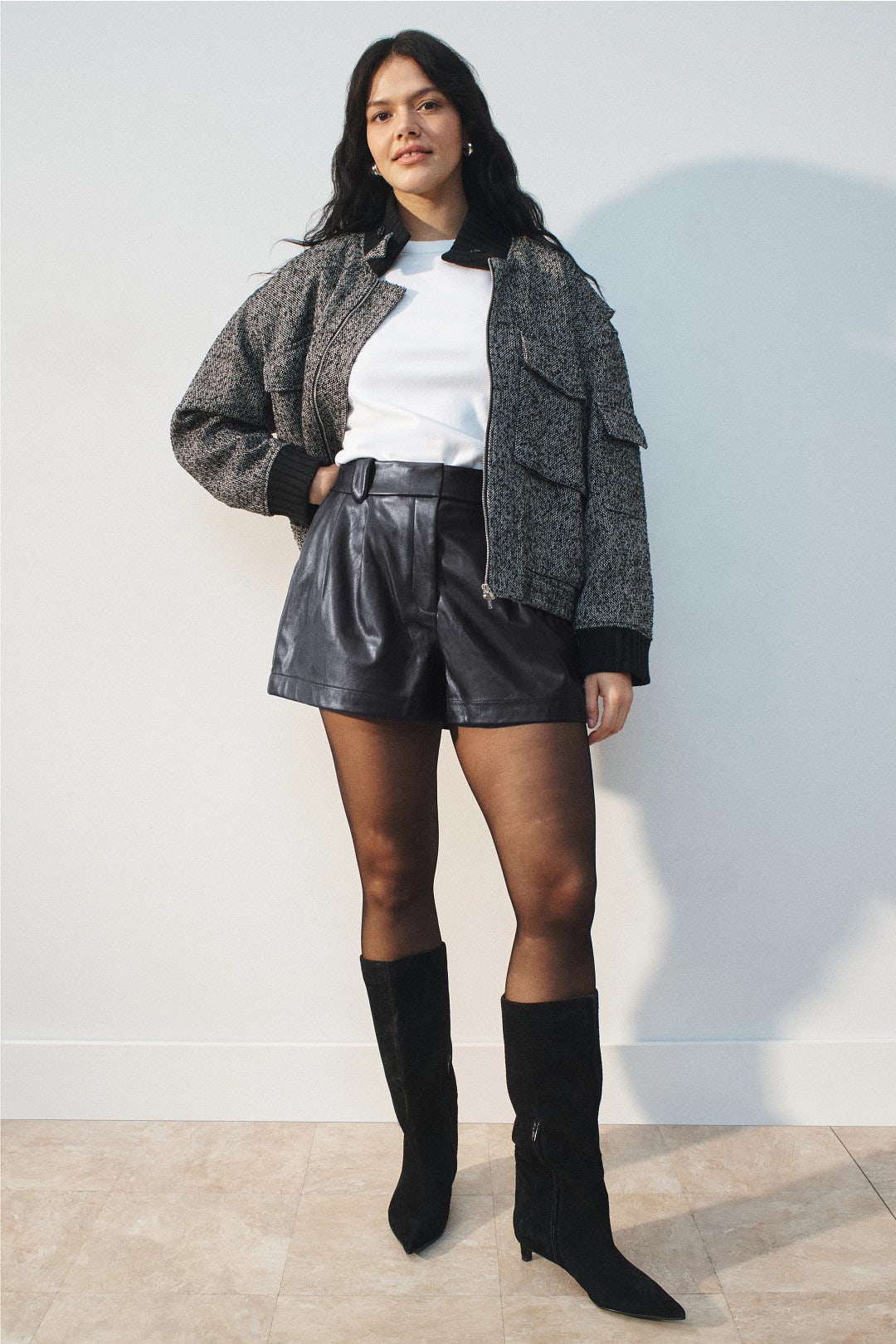 Faux Leather Mini Shorts by Peter Som x RTR 5