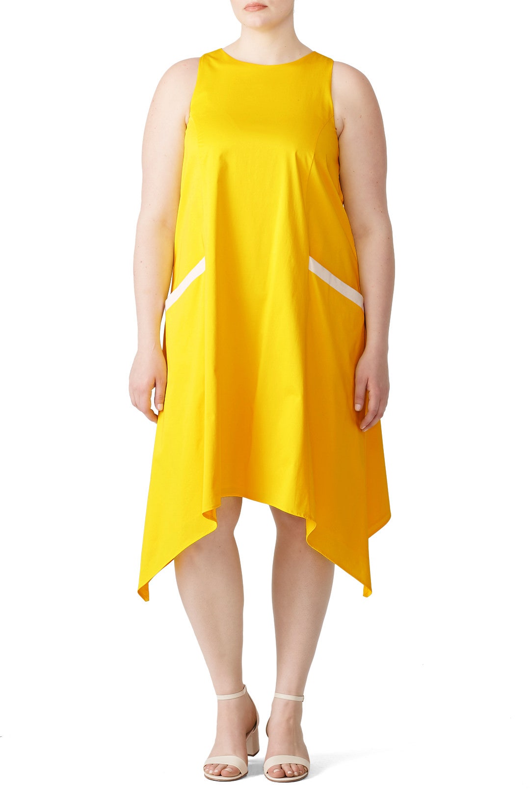 Yellow Trapeze Dress by Badgley Mischka 4