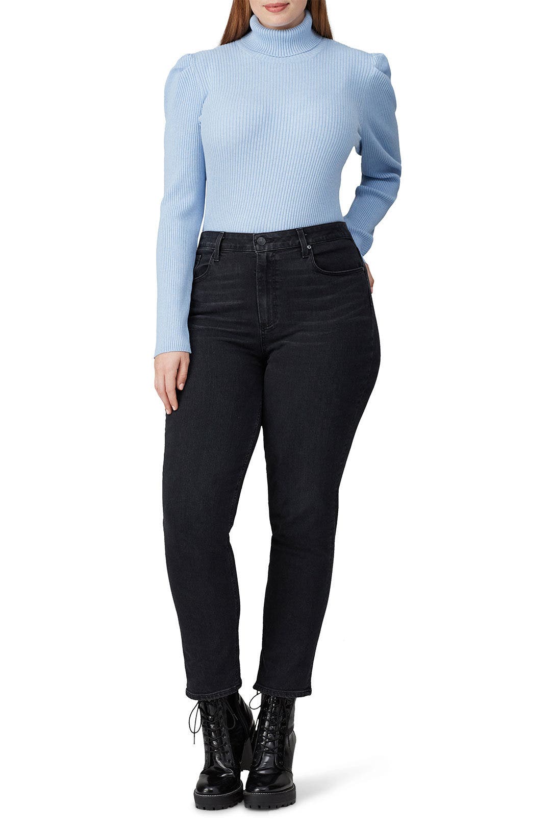 Blue Puff Sleeve Pullover by 525 America 4