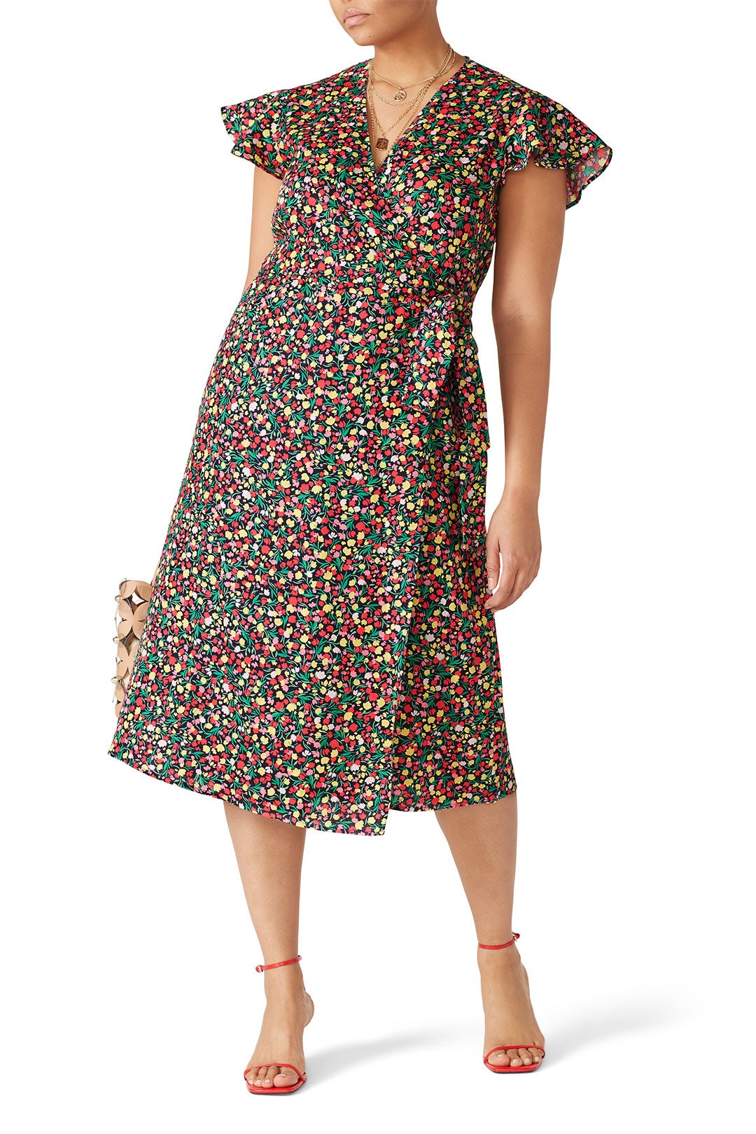 Multi Floral Linen Wrap Dress by Draper James 5