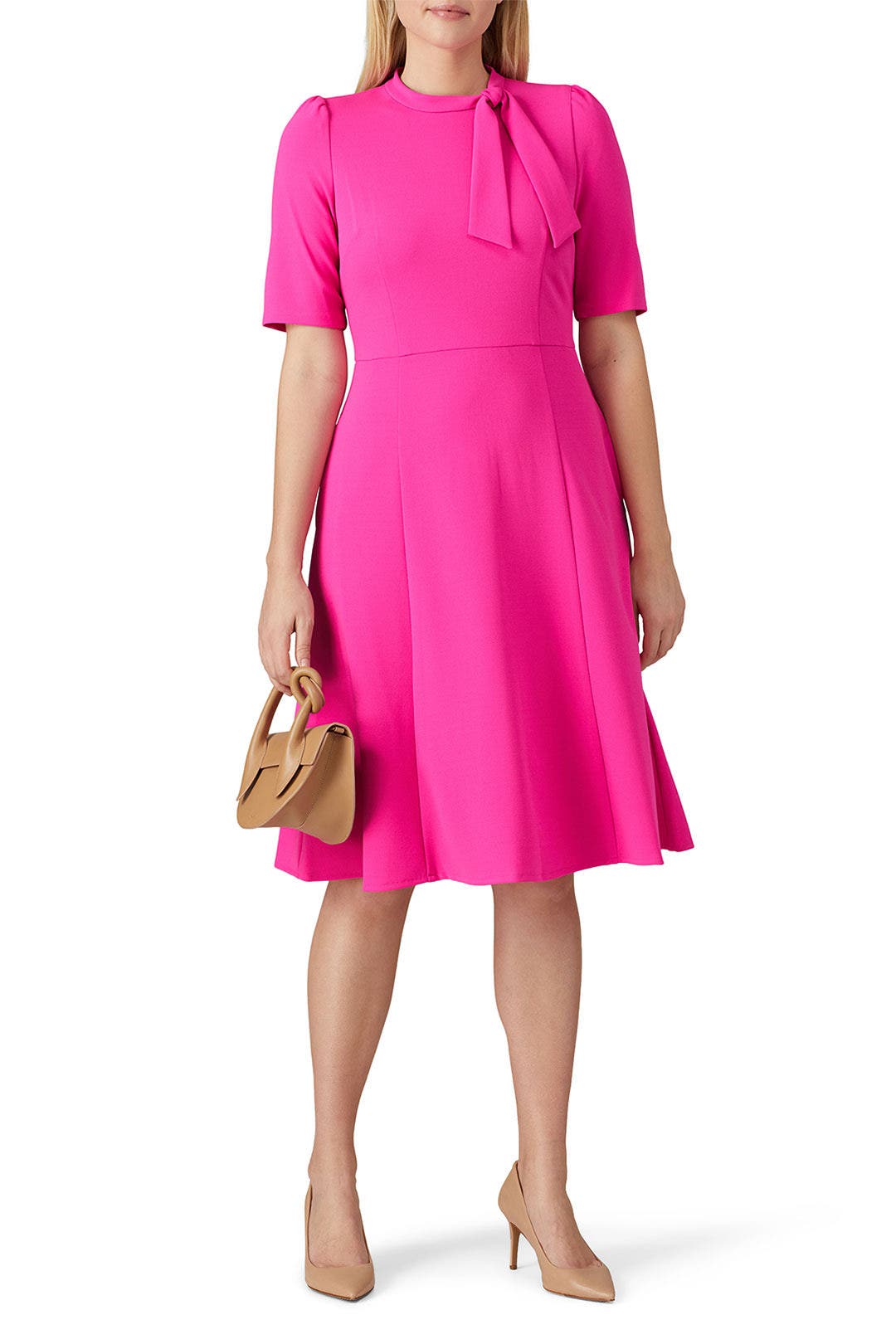 Electric Pink Tie Neck Dress by Donna Morgan 5