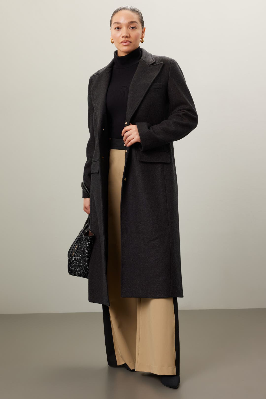 Black Wool Coat by Esteban Cortazar x RTR | Rent the Runway