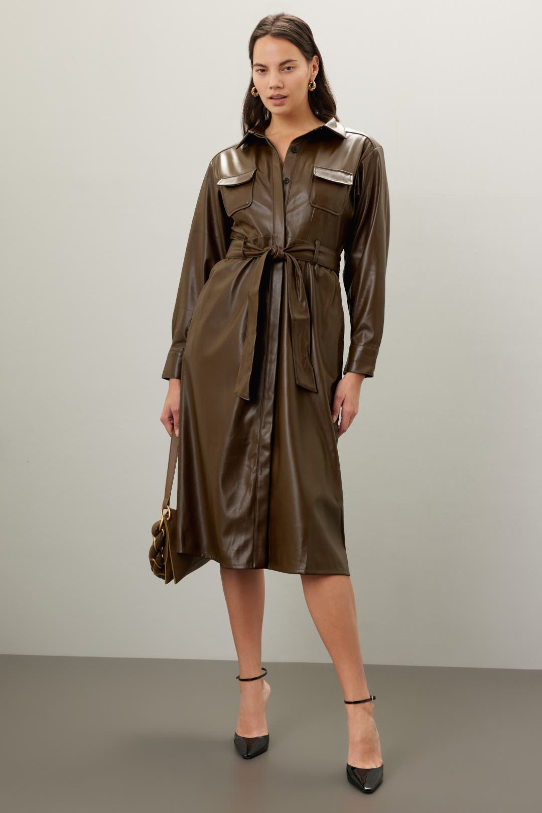 Green Faux Leather Dress by Marissa Webb x RTR | Rent the Runway