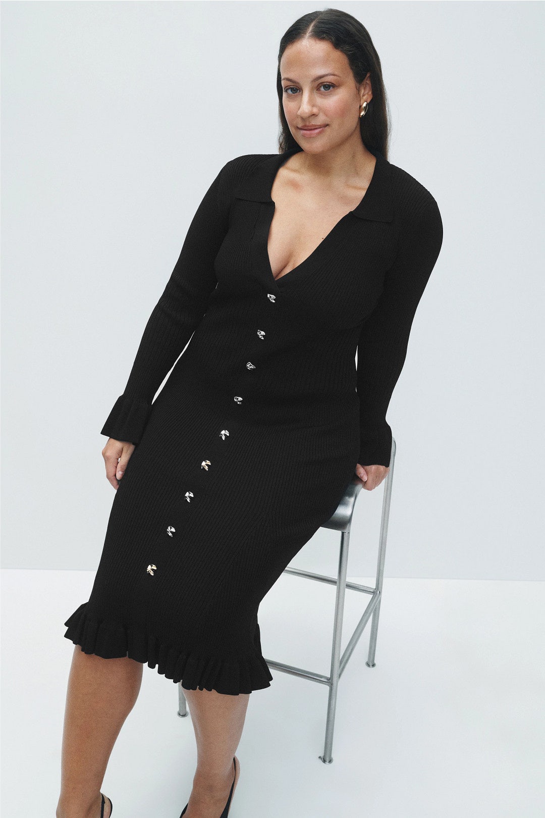 Hallie Knit Midi Dress by Hervé Léger 5