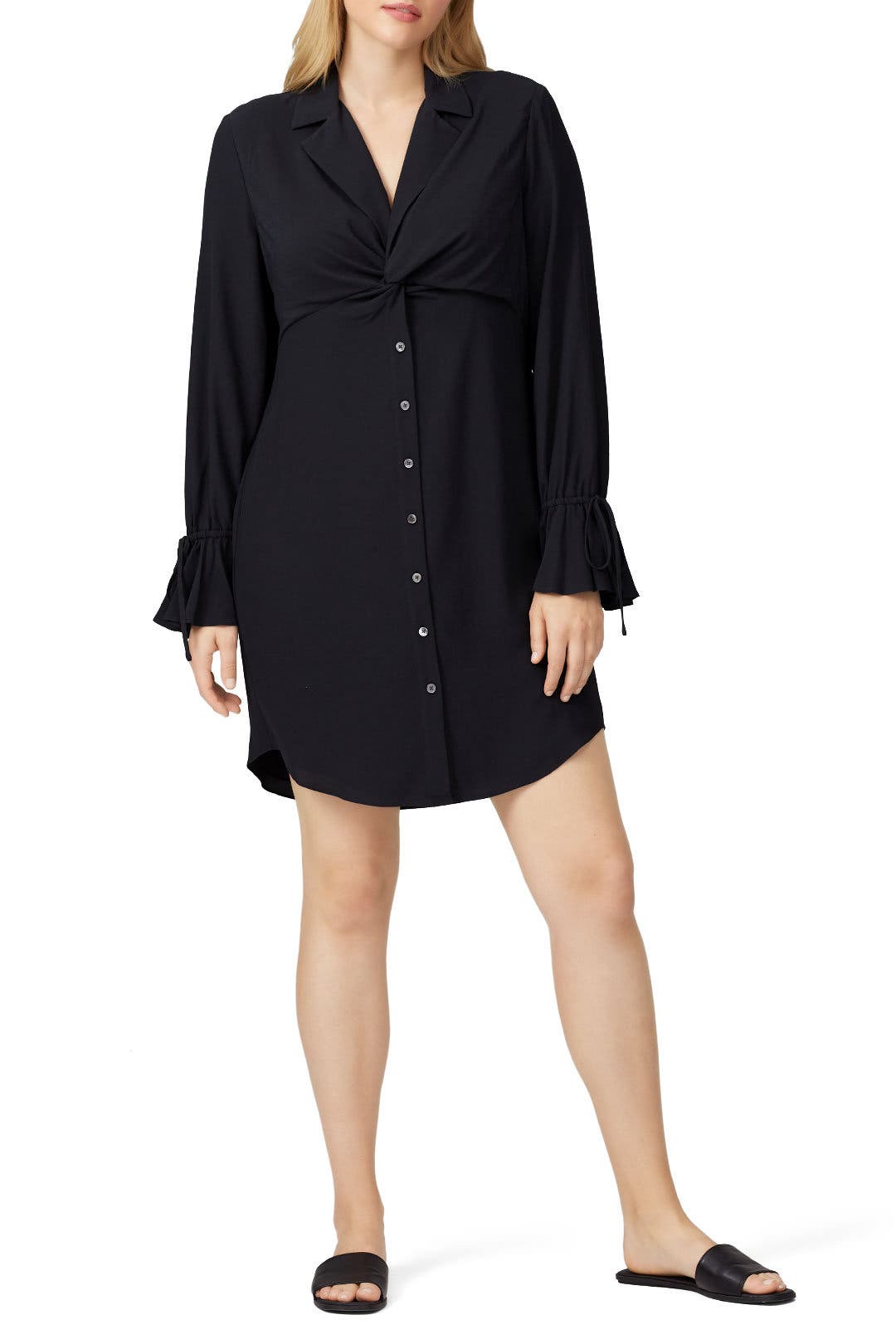 Bell Sleeve Twist Front Shirt Dress by Derek Lam 10 Crosby