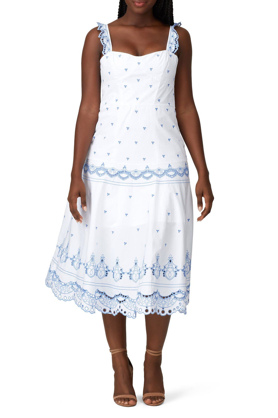 Eyelet Embroidered Bustier Dress by SIMKHAI 4