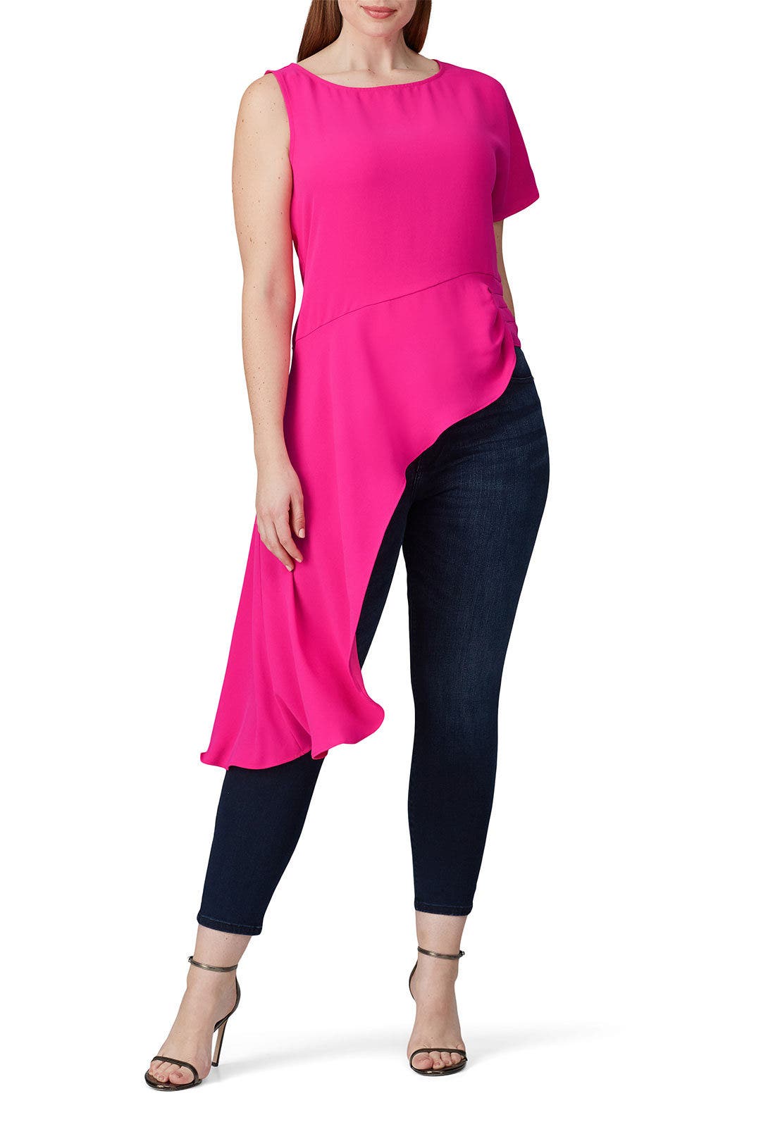 Pink Asymmetrical Hem Top by Trina Turk 5