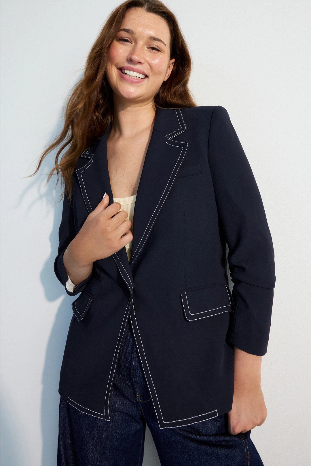 Navy Battista Dickey Jacket by Veronica Beard 4