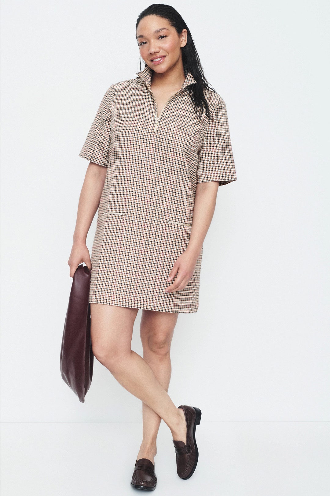 Plaid Zipper Mini Dress by Rosetta Getty x RTR 5