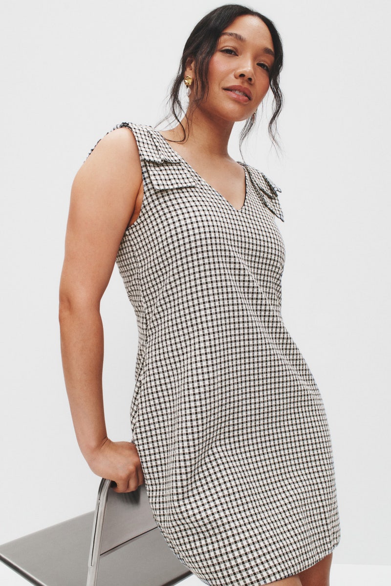 Gingham Bow Shoulder Mini Dress by CeCe - Photo 5