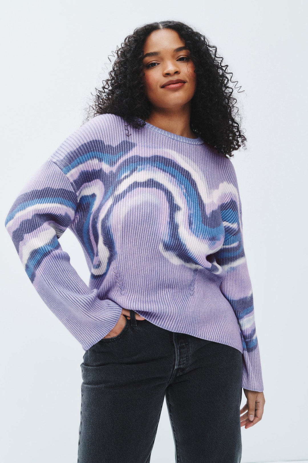 Tie Dye Ribbed Mock Neck Sweater by Prabal Gurung x RTR 5