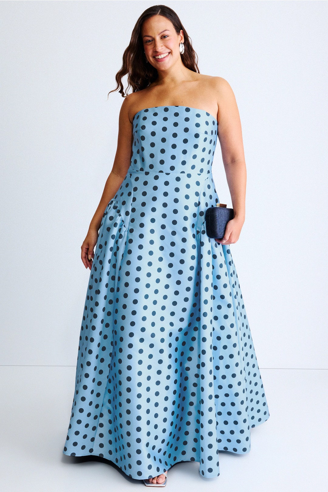 Strapless Polka Dot Mikado Ballgown by Ieena for Mac Duggal 4