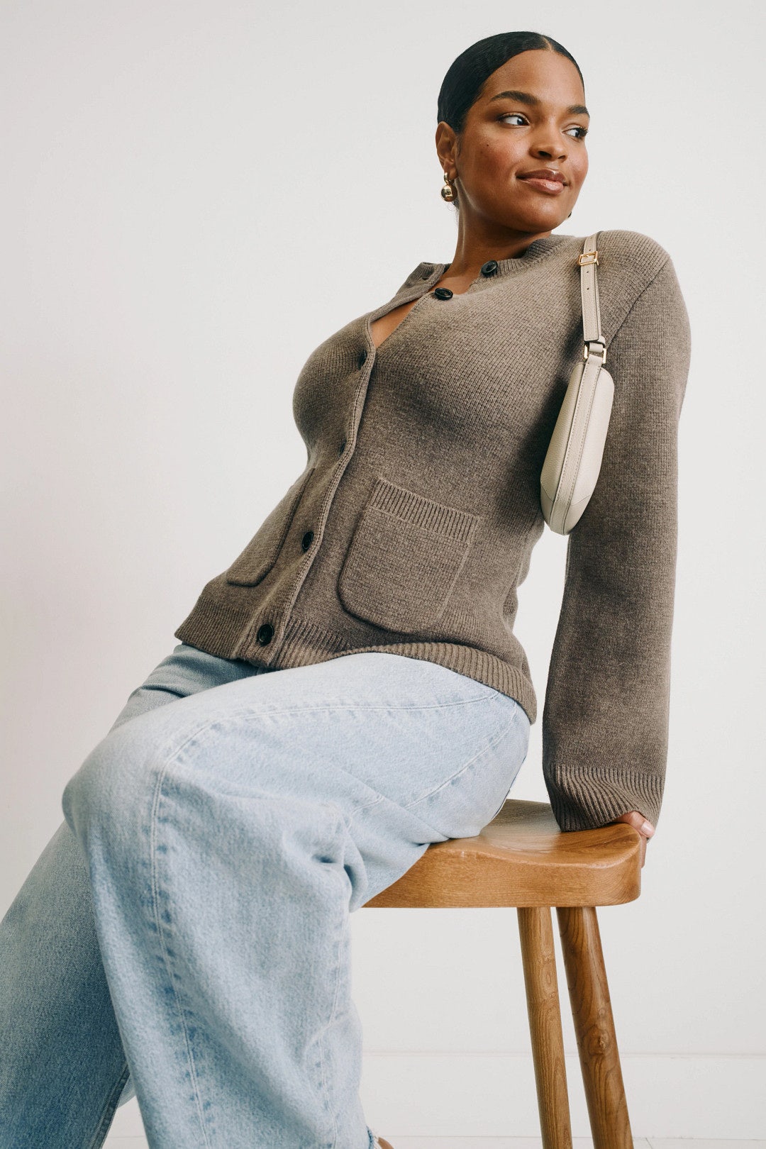 Eames Organic Cotton-Wool Button Cardigan by Modern Citizen 5