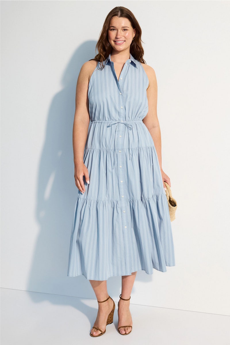 knee length dresses for ladies Moonlight Serenade Dark Denim Midi Dress main image 1