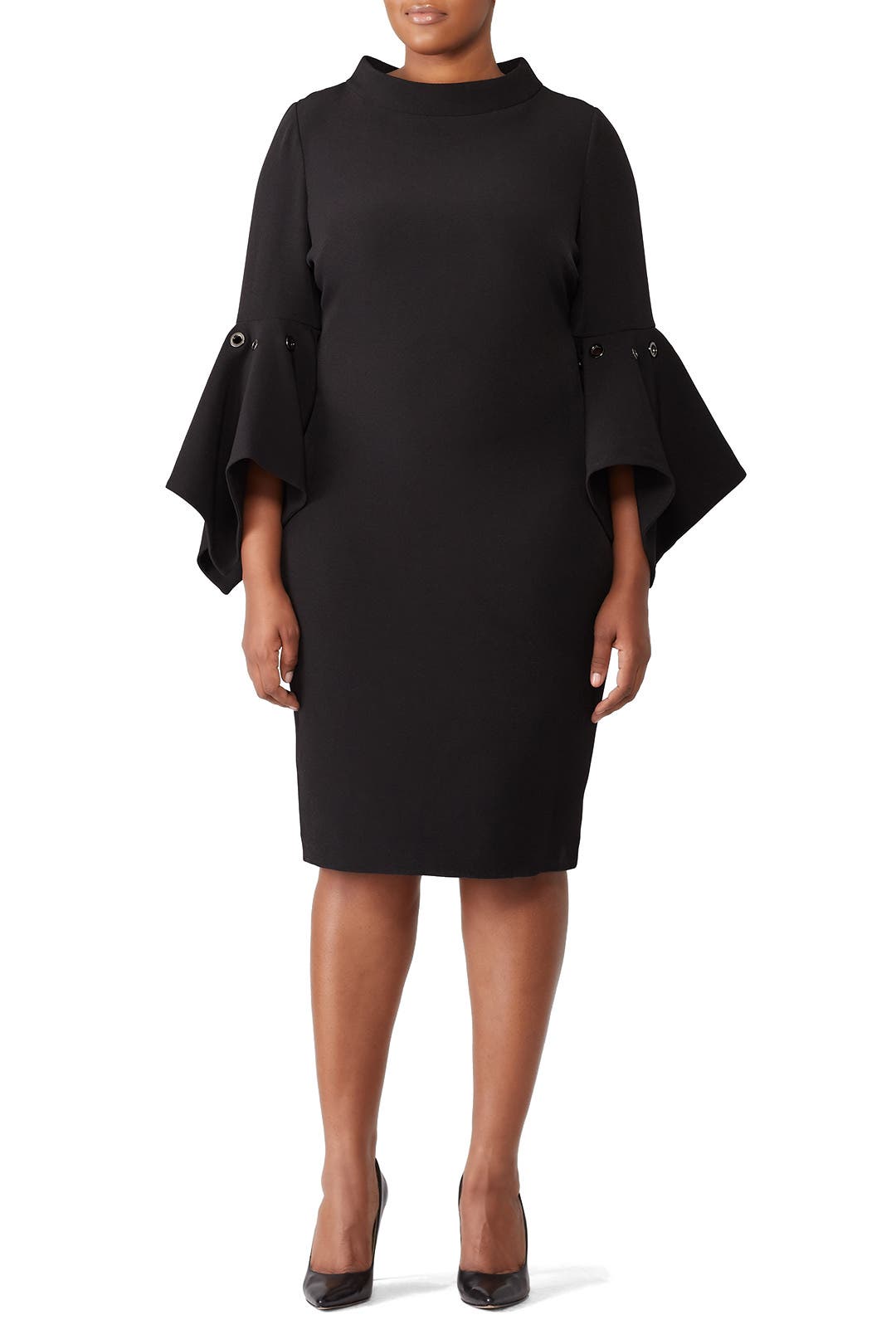 My shawty MARQUE bell sleeve dress ブラック My shawty MARQUE bell sleeve dress ブラック Black Textured