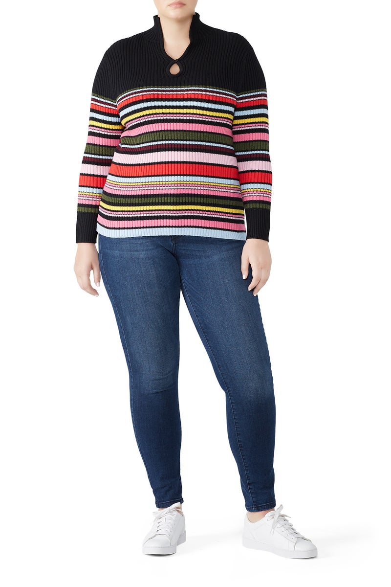 Striped Mock Neck Sweater by Tome - Photo 4