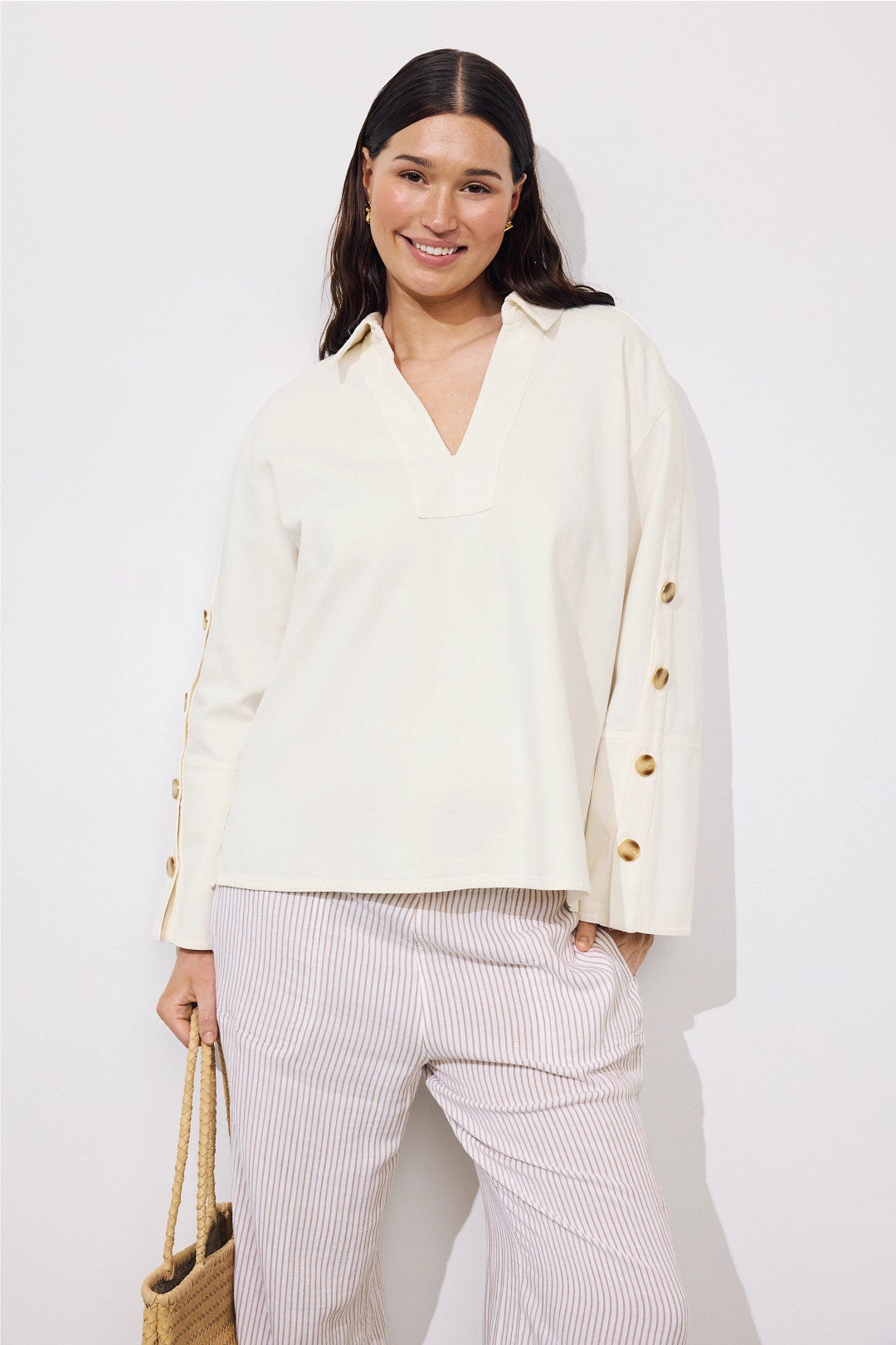 Lally Denim Top by Tanya Taylor 4