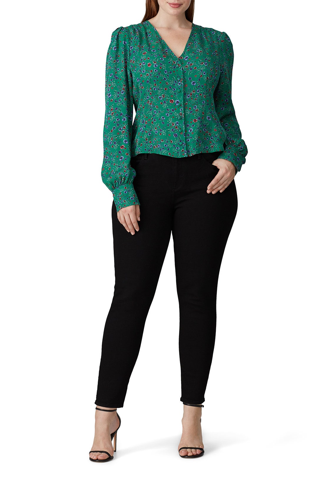 Green Button Front Blouse by Nicholas 5