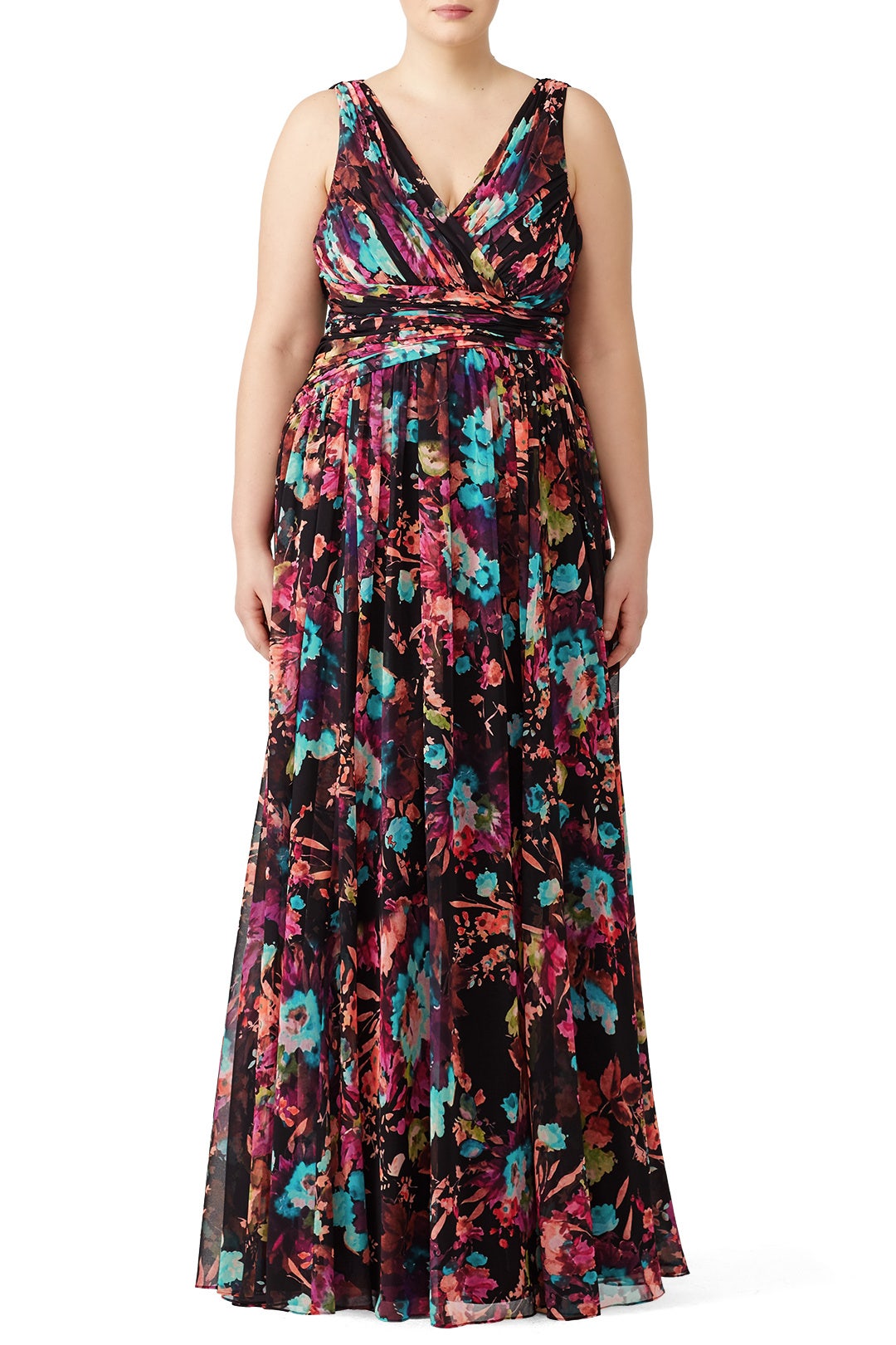 Dark Floral Gown by Badgley Mischka 4
