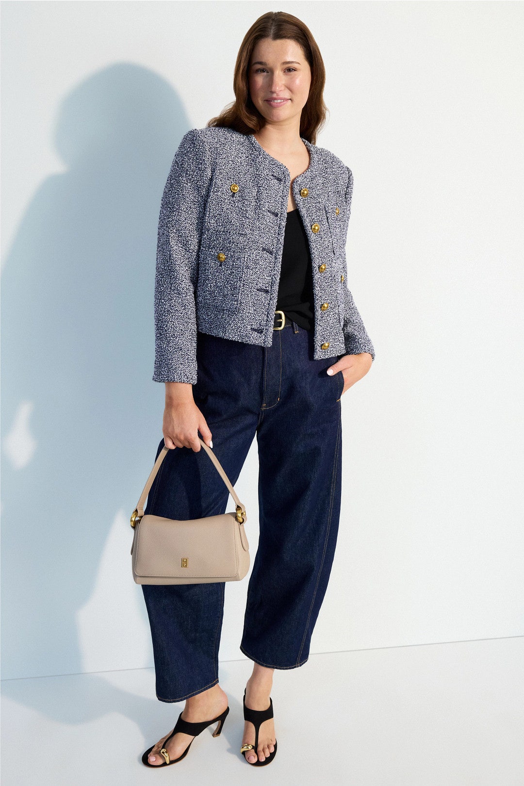 Collarless Tweed Jacket by MICHAEL KORS 4