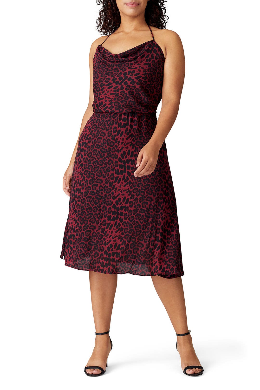 Burgundry Zherra Leopard Dress by Dress The Population 5