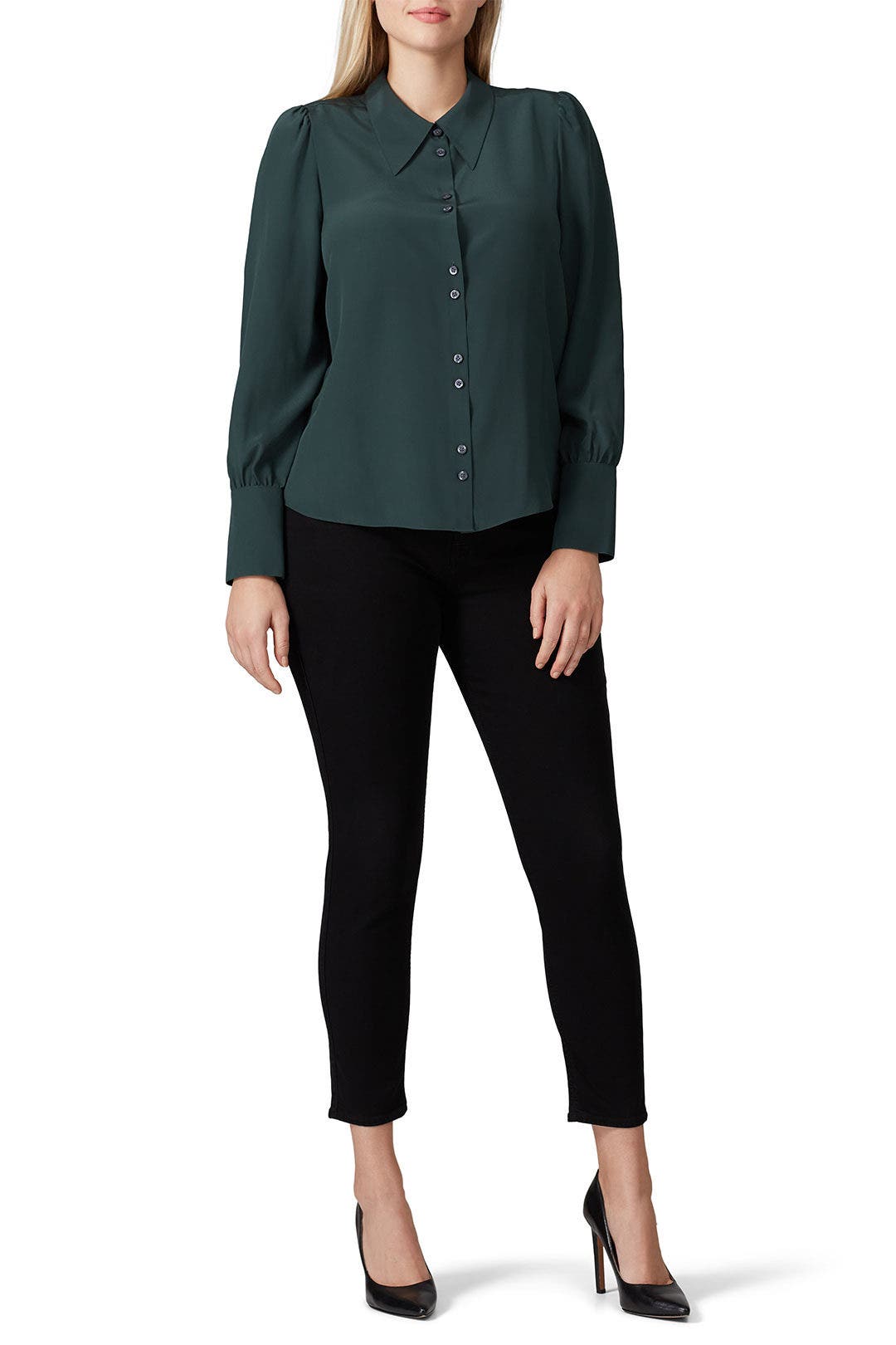 Silk Point Collar Blouse by kate spade new york 4