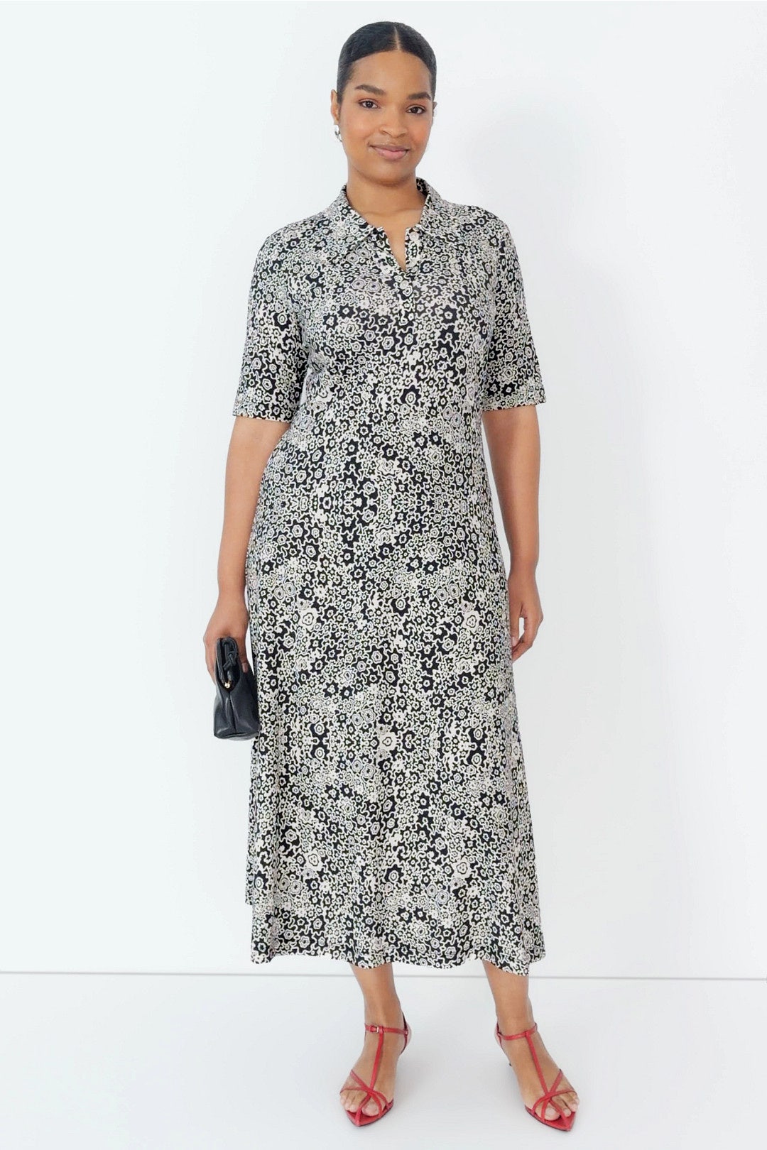 Floral Jersey Shirt Dress by Rosetta Getty x RTR 4