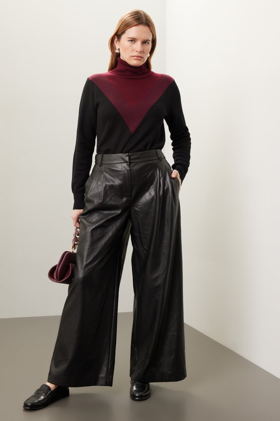 Black Faux Leather Pants by Saunders x RTR | Rent the Runway