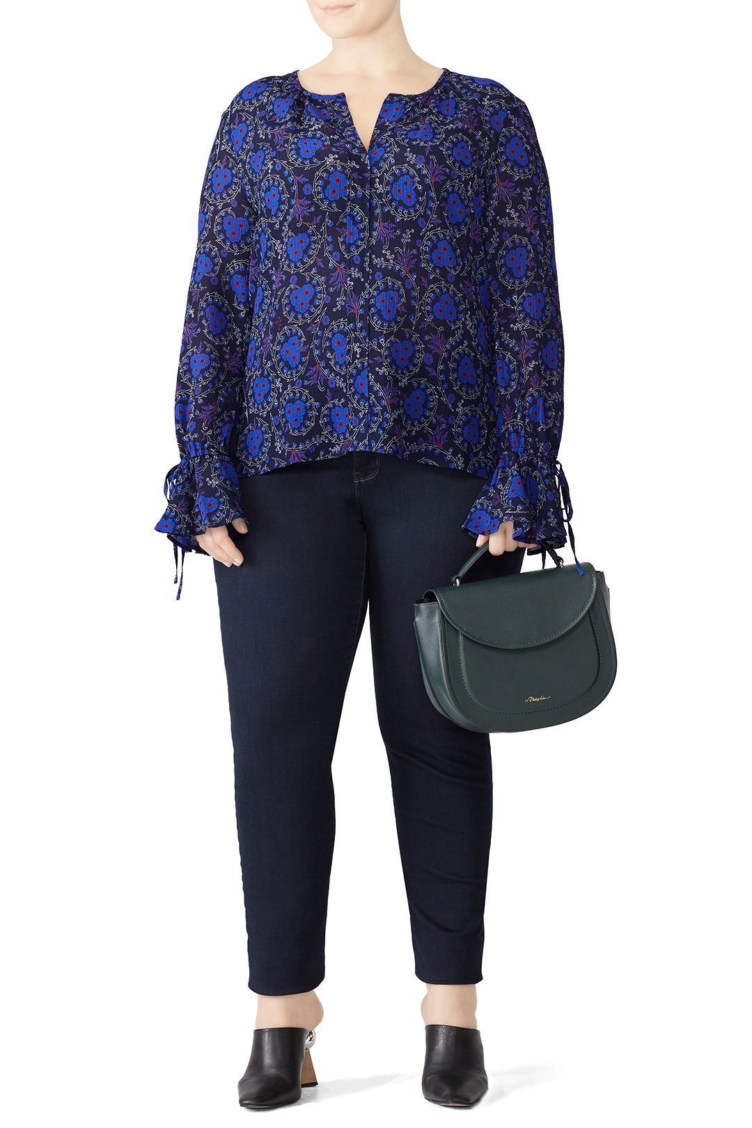Collarless Bell Sleeve Top by Derek Lam 10 Crosby 3