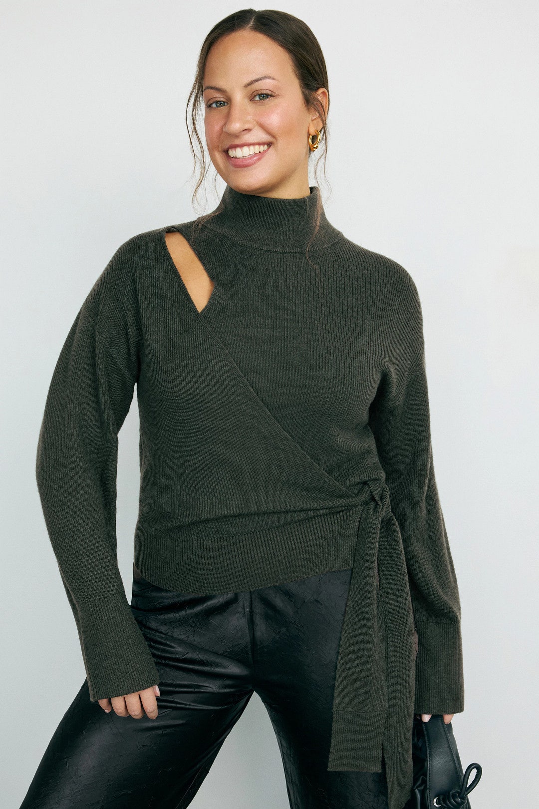 Wrap Funnel Neck Sweater by SIMKHAI 5