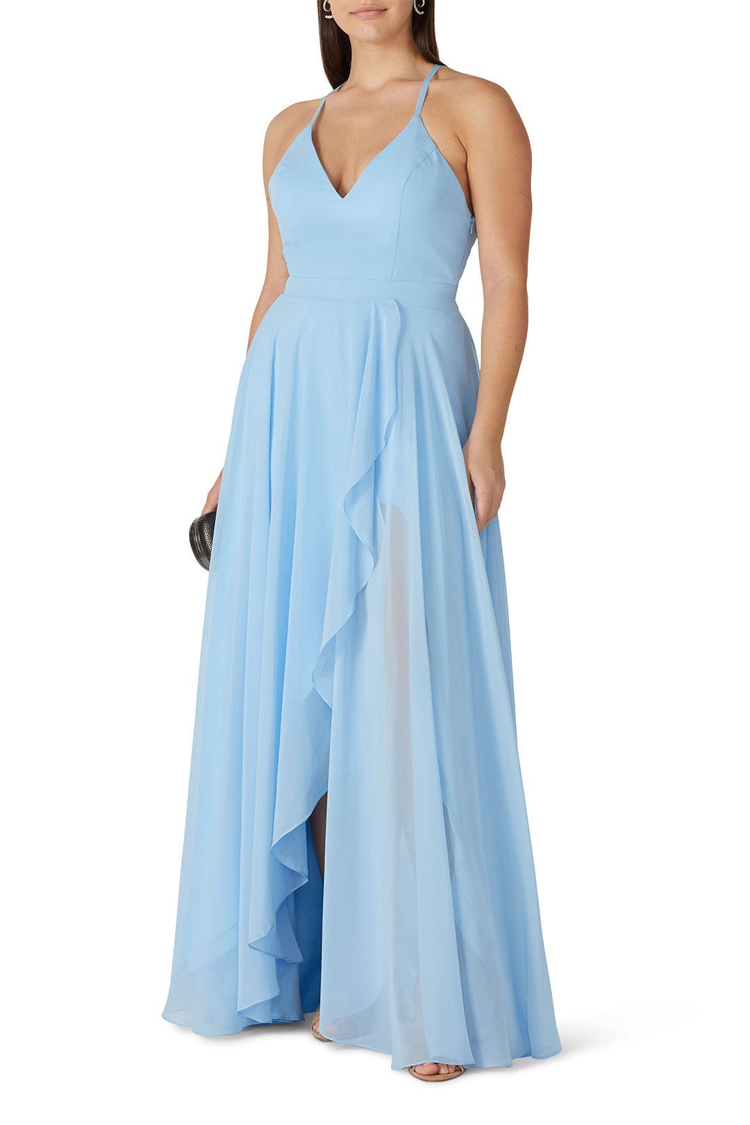 Blue Ruffle Skirt Gown by FAVIANA 5