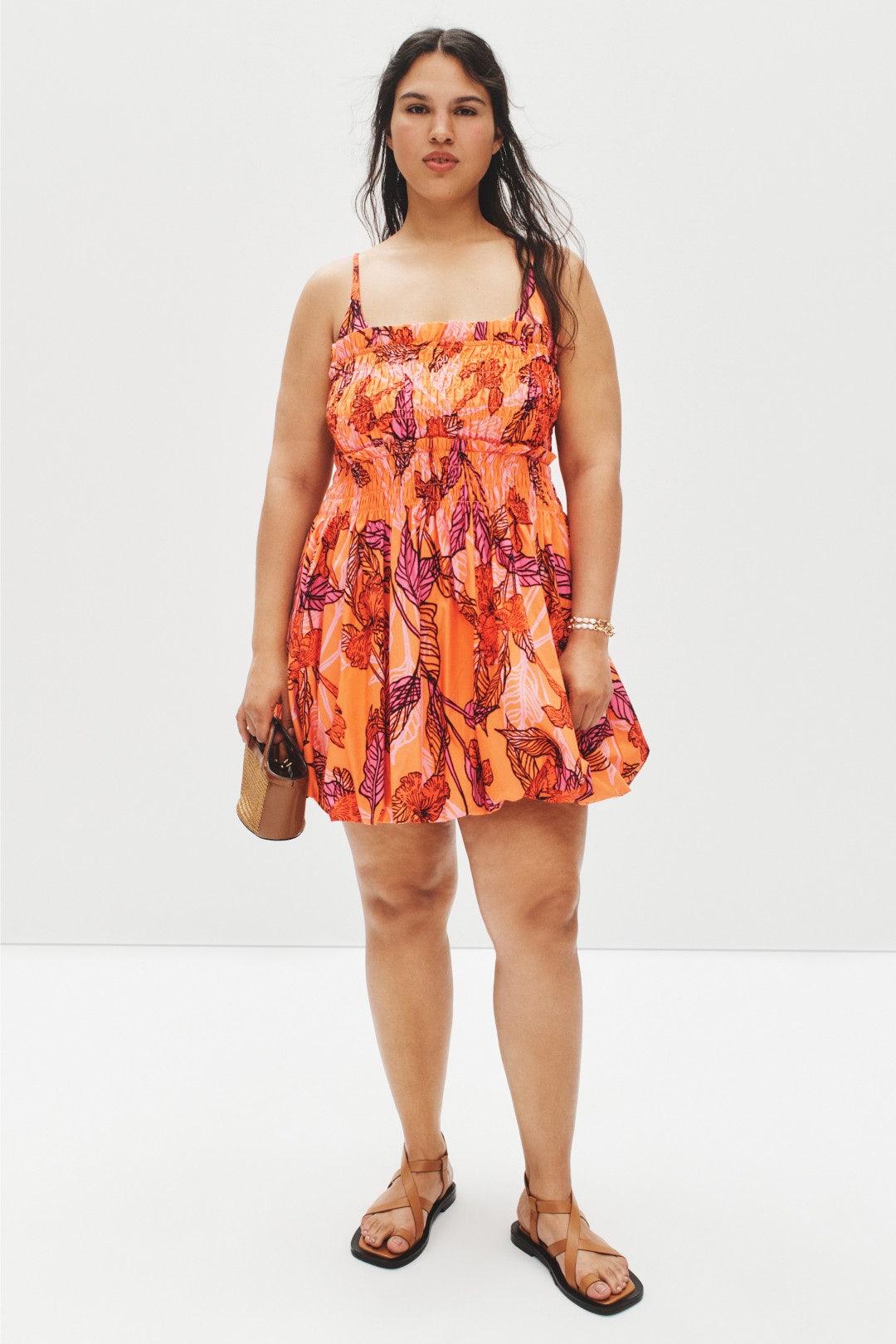 Sleeveless Smocked Bubble Mini Dress by Hutch 5