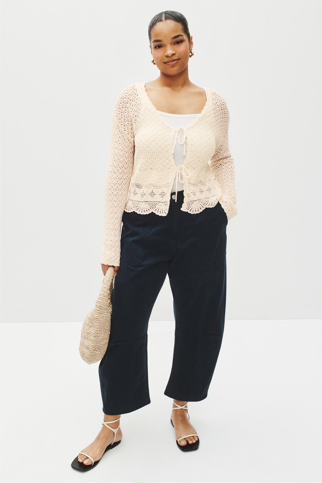 Tie Front Crochet Sweater by Jason Wu x RTR | Rent the Runway