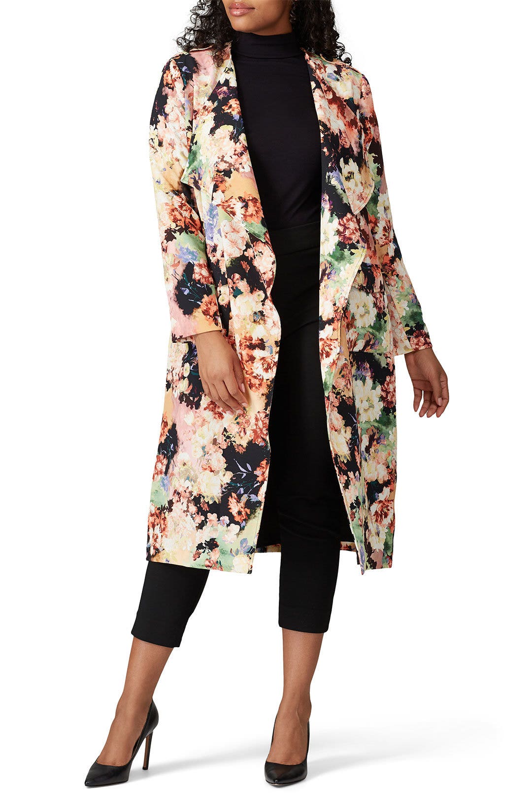 Dark Floral Duster Jacket by Badgley Mischka 5