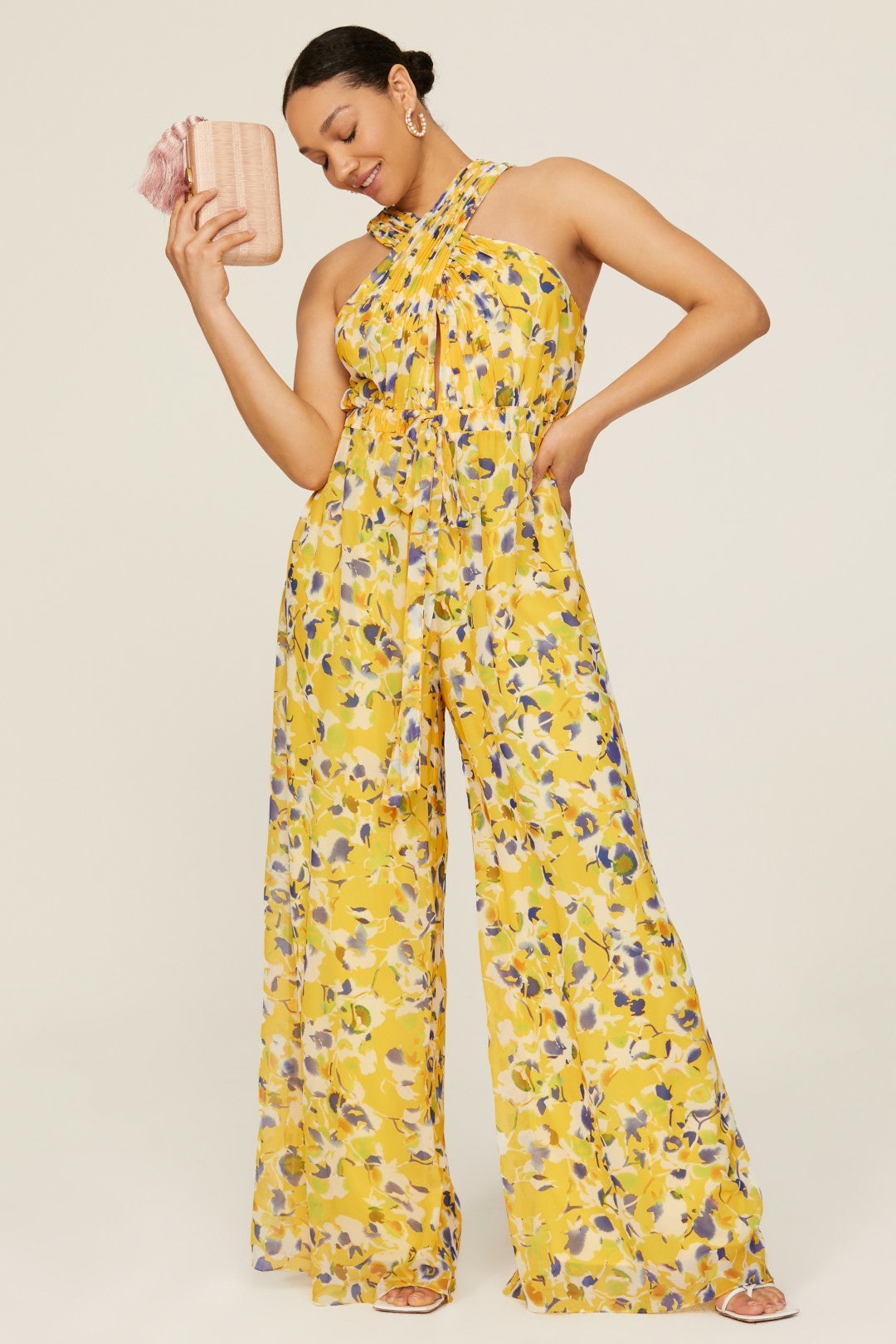 Halter Tie Waist Jumpsuit by Ieena for Mac Duggal 5