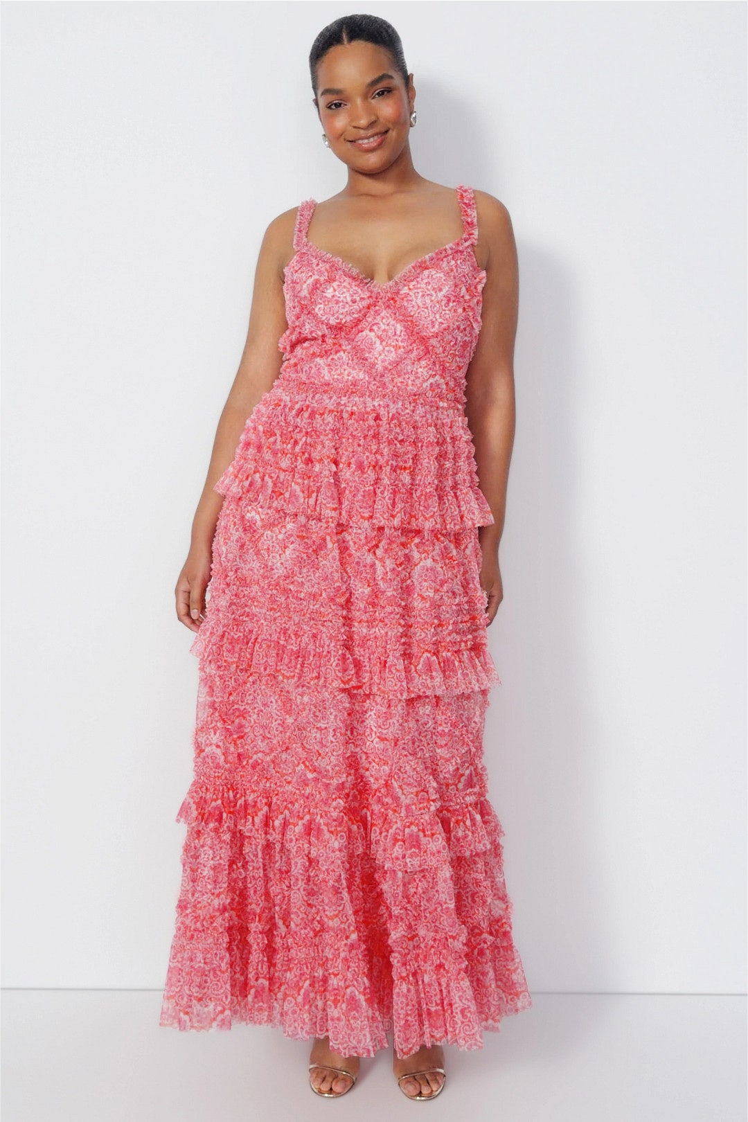 Floral Mesh Gown by Ieena for Mac Duggal 4