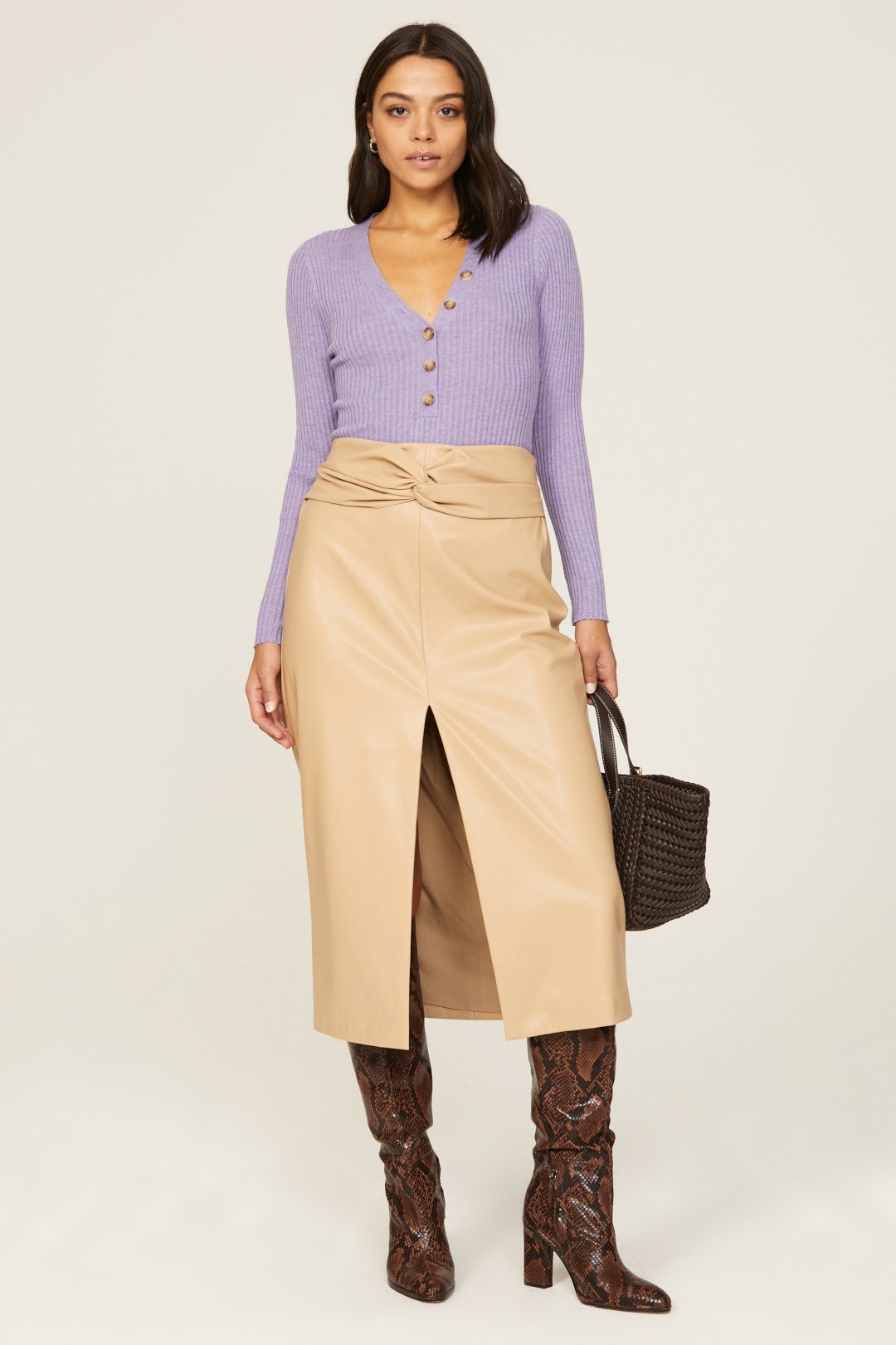 Purple Henley by Derek Lam 10 Crosby x RTR 5