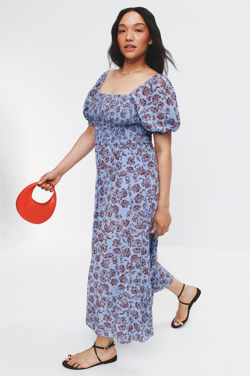 Smocked Short Sleeve Midi Dress by Madewell - Photo 5