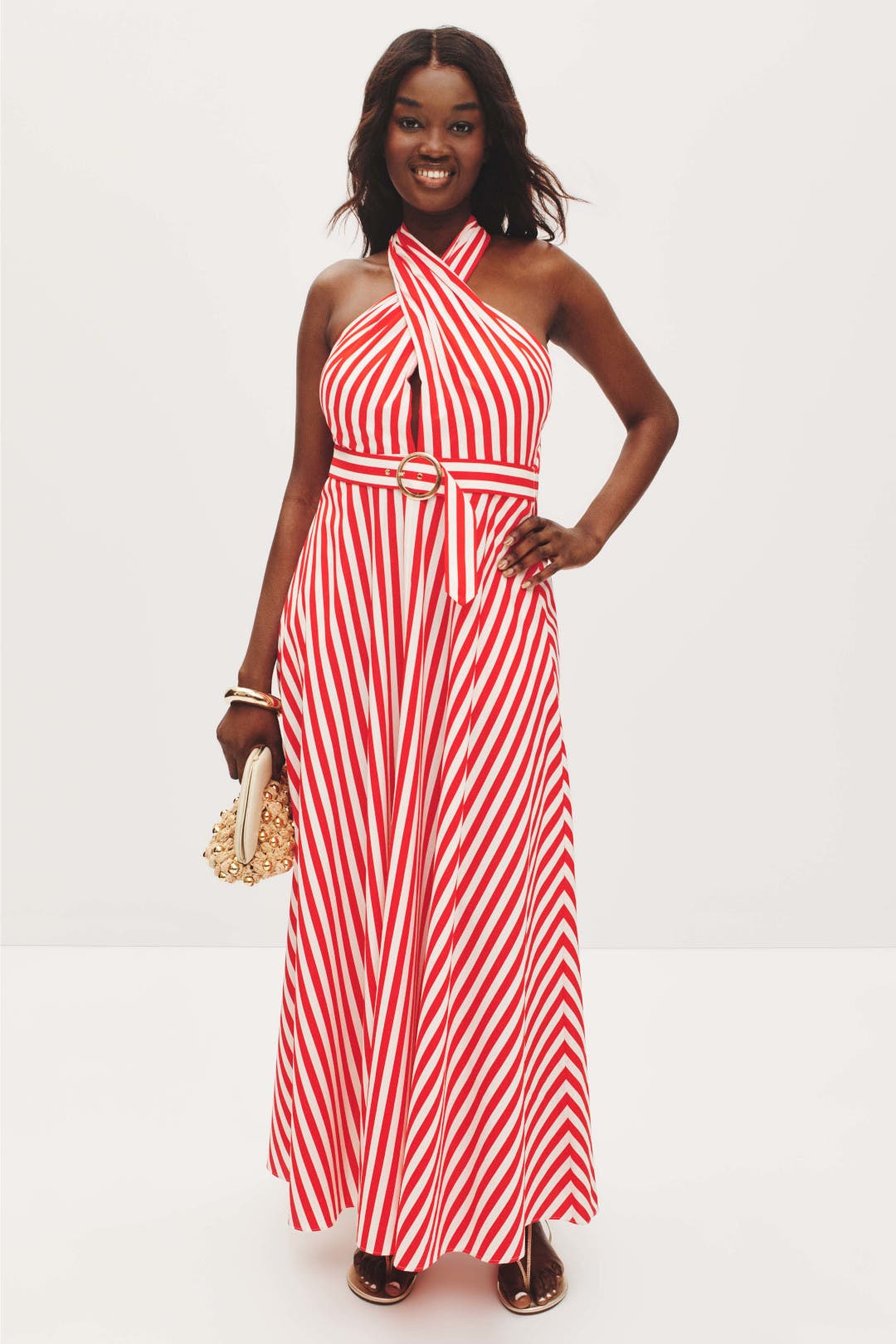 Cross Over Halter Midi Dress by Toccin | Rent the Runway
