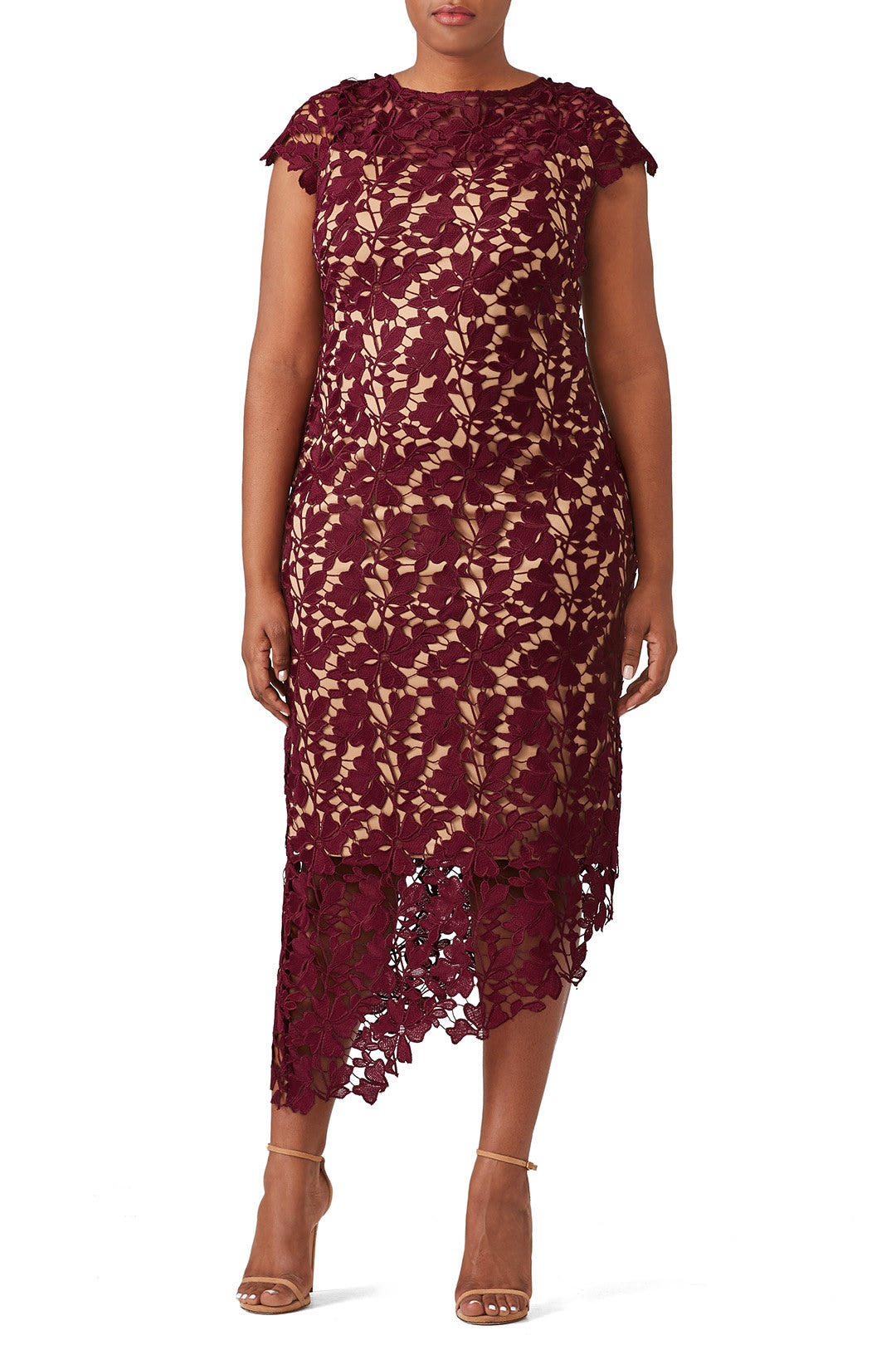 Burgundy Lace Dress by LM Collection 4
